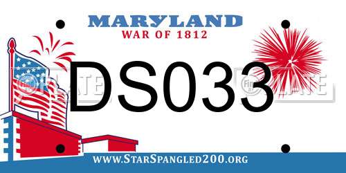 DS033 Maryland License Plate
