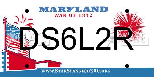 DS6L2R Maryland License Plate