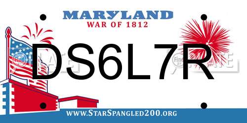 DS6L7R Maryland License Plate