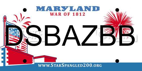 DSBAZBB Maryland License Plate