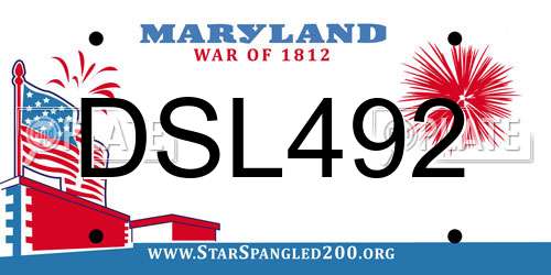DSL492 Maryland License Plate