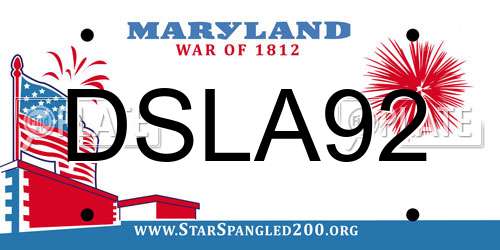 DSLA92 Maryland License Plate