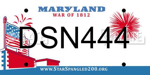 DSN444 Maryland License Plate