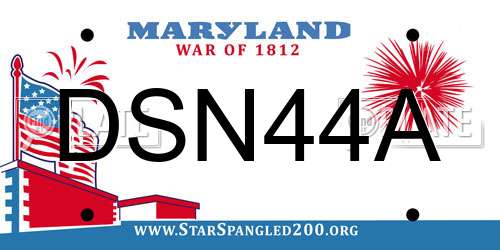 DSN44A Maryland License Plate