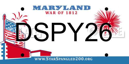DSPY26 Maryland License Plate