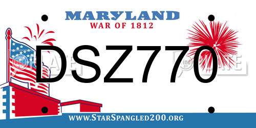 DSZ770 Maryland License Plate