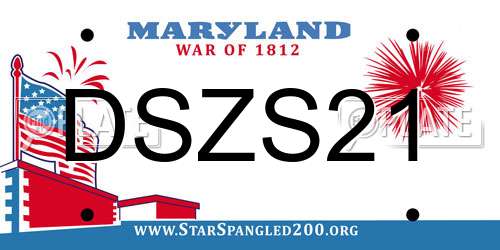 DSZS21 Maryland License Plate