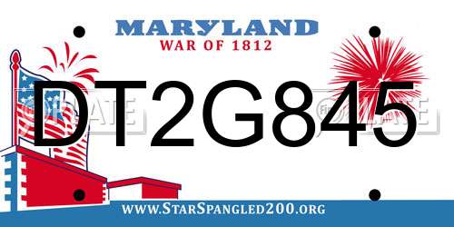 DT2G845 Maryland License Plate