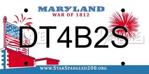 DT4B2S Maryland License Plate