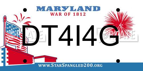DT4I4G Maryland License Plate