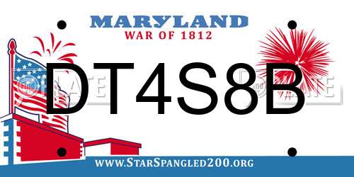 DT4S8B Maryland License Plate