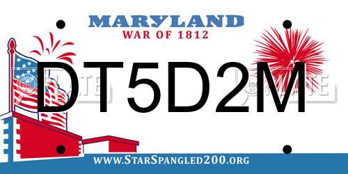 DT5D2M Maryland License Plate