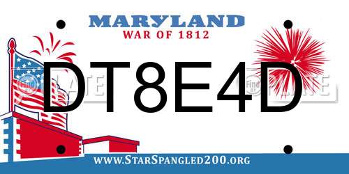 DT8E4D Maryland License Plate