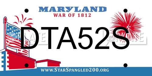 DTA52S Maryland License Plate