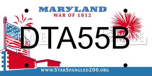 DTA55B Maryland License Plate