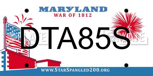 DTA85S Maryland License Plate