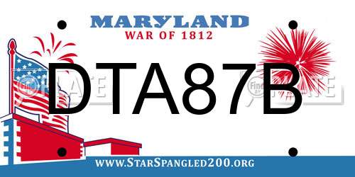DTA87B Maryland License Plate