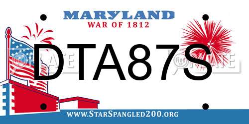 DTA87S Maryland License Plate