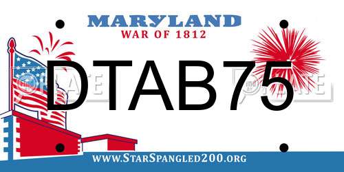 DTAB75 Maryland License Plate