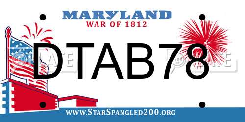 DTAB78 Maryland License Plate