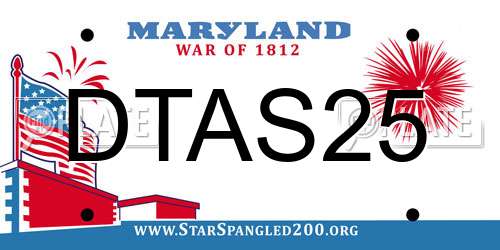DTAS25 Maryland License Plate