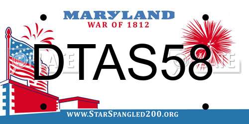 DTAS58 Maryland License Plate