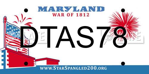 DTAS78 Maryland License Plate