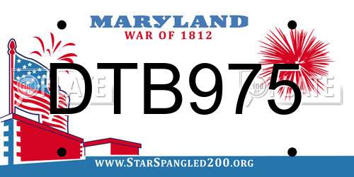 DTB975 Maryland License Plate