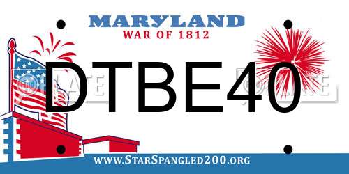 DTBE40 Maryland License Plate