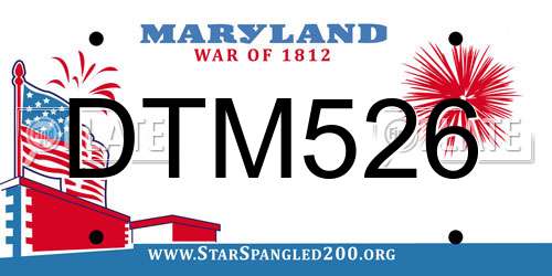 DTM526 Maryland License Plate