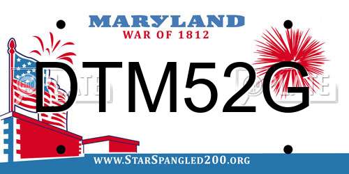 DTM52G Maryland License Plate