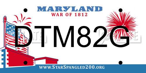 DTM82G Maryland License Plate