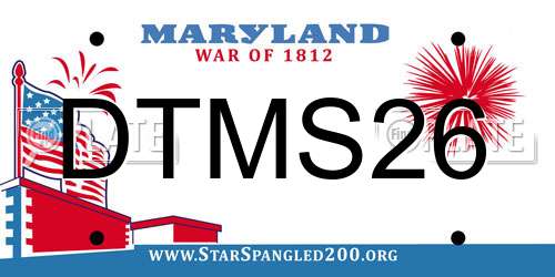 DTMS26 Maryland License Plate
