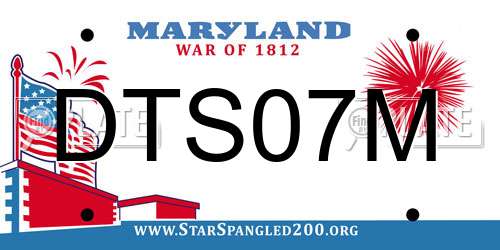 DTS07M Maryland License Plate