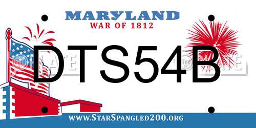 DTS54B Maryland License Plate