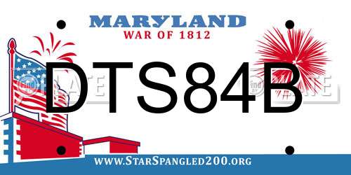 DTS84B Maryland License Plate