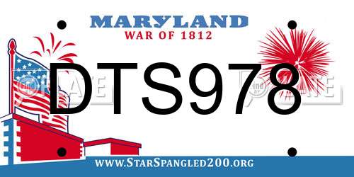 DTS978 Maryland License Plate