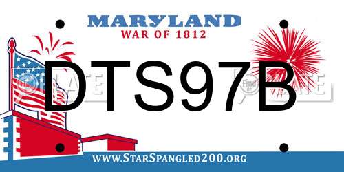 DTS97B Maryland License Plate