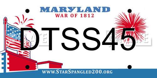 DTSS45 Maryland License Plate