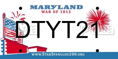 DTYT21 Maryland License Plate