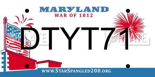 DTYT71 Maryland License Plate