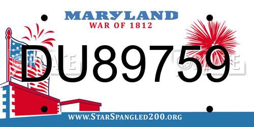 DU89759 Maryland License Plate