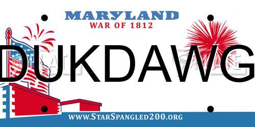 DUKDAWG Maryland License Plate