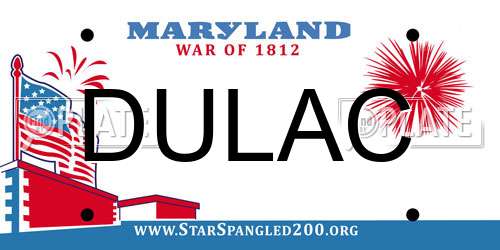 DULAC Maryland License Plate