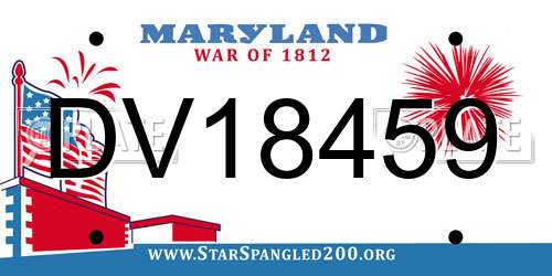 DV18459 Maryland License Plate