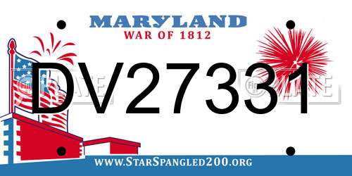 DV27331 Maryland License Plate