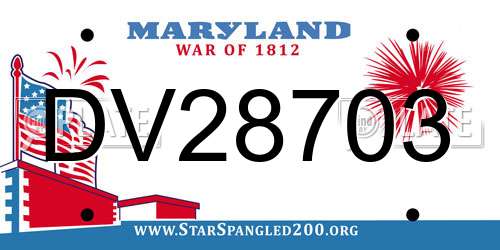 DV28703 Maryland License Plate