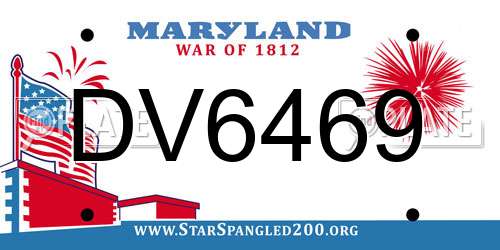 DV6469 Maryland License Plate