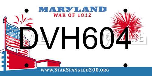 DVH604 Maryland License Plate