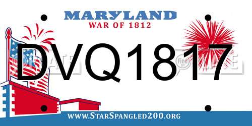 DVQ1817 Maryland License Plate